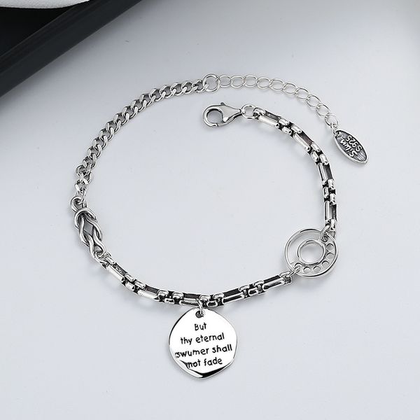 chaosheng s925 sterling silver splicing english alphabet round brand bracelet ins fashion cool style versatile hand ornament, Golden;silver
chaosheng s925 sterling silver splicing english alphabet round brand bracelet ins fashion cool style versatile hand ornament, Golden;silver