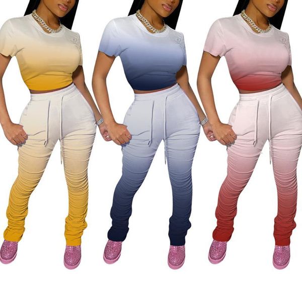 women's tracksuits gradient print sport suits 2pcs/set for women summer female short sleeve crop +stacked joggers trousers outfit, Gray
women's tracksuits gradient print sport suits 2pcs/set for women summer female short sleeve crop +stacked joggers trousers outfit, Gray
