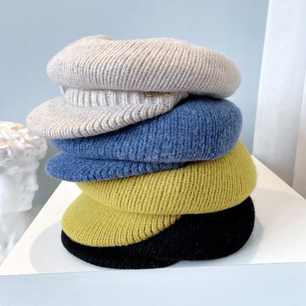berets jap autumn winter australian pure wool peaked cap for women solid color knitted hat elegant sboy artistic octagonal, Blue;gray
berets jap autumn winter australian pure wool peaked cap for women solid color knitted hat elegant sboy artistic octagonal, Blue;gray