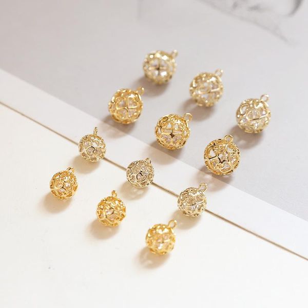 charms 10pcs/lot hollow simple pattern small round ball diy handmade jewelry earrings necklace accessories materials, Bronze;silver
charms 10pcs/lot hollow simple pattern small round ball diy handmade jewelry earrings necklace accessories materials, Bronze;silver