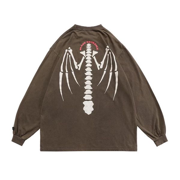 men's t-shirts hip hop vintage long sleeve t-shirt skeleton letter print distressed sweatshirt harajuku casual loose streetwear unisex, White;black
men's t-shirts hip hop vintage long sleeve t-shirt skeleton letter print distressed sweatshirt harajuku casual loose streetwear unisex, White;black