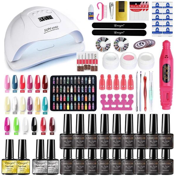 limegirl manicure set and nail dryer 12/18 colors gel polish kit with nails art decorations electric drill tools kits
limegirl manicure set and nail dryer 12/18 colors gel polish kit with nails art decorations electric drill tools kits