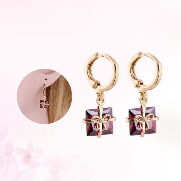 earrings & necklace 1 pair zircon simple stylish small fresh hanging gift box pendant ear rings jewelry decor for girl lady (red), Silver
earrings & necklace 1 pair zircon simple stylish small fresh hanging gift box pendant ear rings jewelry decor for girl lady (red), Silver