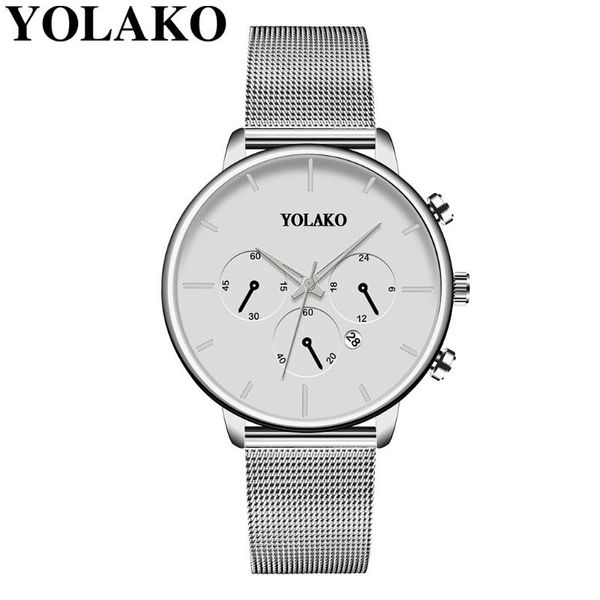 wristwatches yolako business men watch silver steel mesh belt calendar mens analog quartz wrist for gift reloj hombre, Slivery;brown
wristwatches yolako business men watch silver steel mesh belt calendar mens analog quartz wrist for gift reloj hombre, Slivery;brown