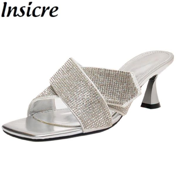 insicre 2021 summer fashion women sandals square toe bling thin high heel shoes stone pattern black slippers crystal handmade
insicre 2021 summer fashion women sandals square toe bling thin high heel shoes stone pattern black slippers crystal handmade