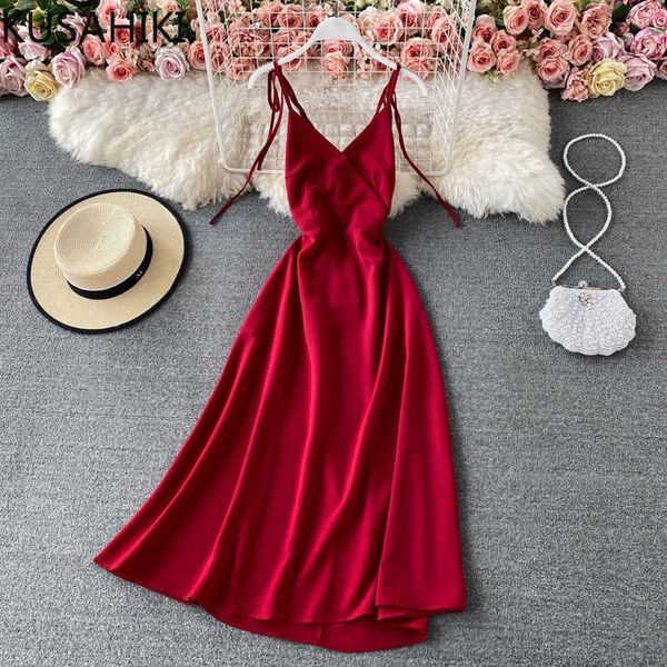vintage elegant sleeveless v-neck sling dress korean slim waist a-line dresses back hollow-out vestidos 6f551 210603, Black;gray
vintage elegant sleeveless v-neck sling dress korean slim waist a-line dresses back hollow-out vestidos 6f551 210603, Black;gray