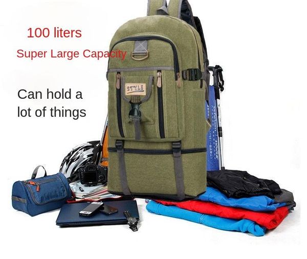 litre extra large capacity backpack with thick canvas luggage for men and women outdoor hiking backpacks
litre extra large capacity backpack with thick canvas luggage for men and women outdoor hiking backpacks