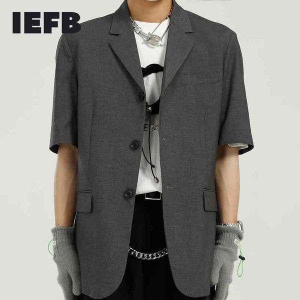 iefb men's clothing summer blazer korean short sleeve handsome loose casual suit coat single breasted notched y7130 210524, White;black
iefb men's clothing summer blazer korean short sleeve handsome loose casual suit coat single breasted notched y7130 210524, White;black