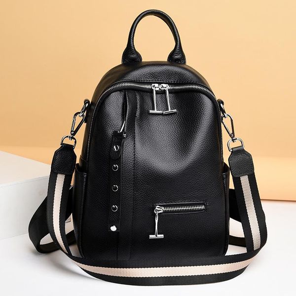 backpack women's leather double shoulder bag, head cover, cowhide, soft leather, fashion rivet, large capacity and schoolbag
backpack women's leather double shoulder bag, head cover, cowhide, soft leather, fashion rivet, large capacity and schoolbag
