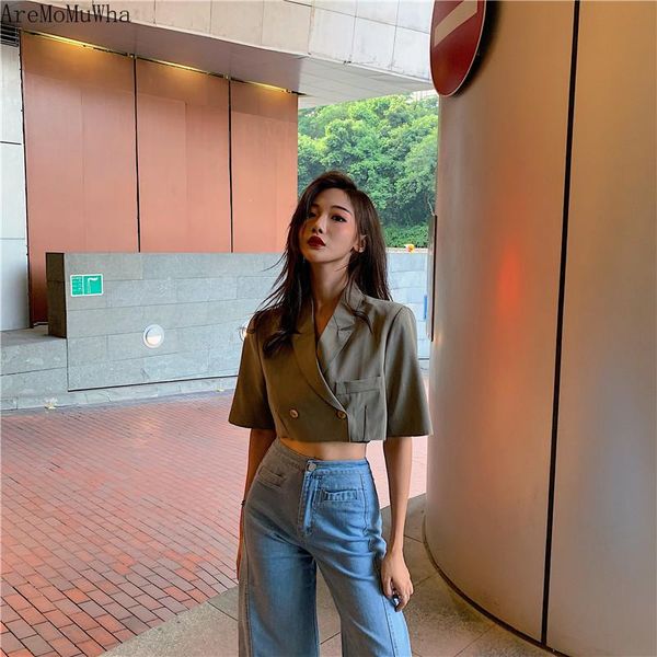 women's jackets aremomuwha fashion short-sleeved slim casual suit jacket edge thin section loose short female summer mh424, Black;brown
women's jackets aremomuwha fashion short-sleeved slim casual suit jacket edge thin section loose short female summer mh424, Black;brown