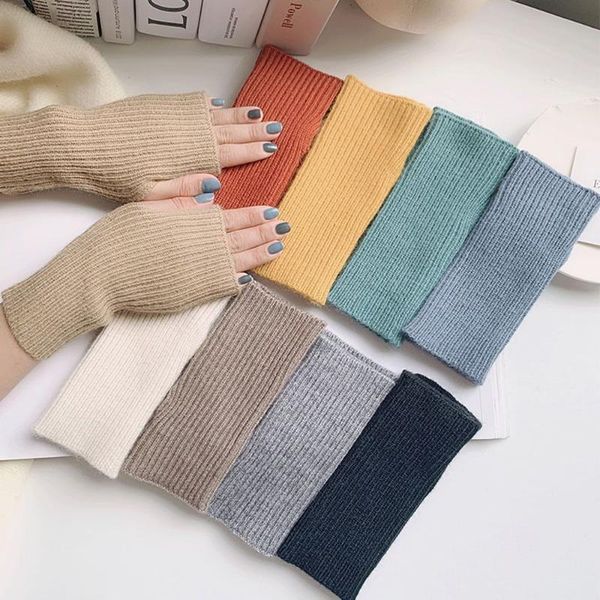 five fingers gloves winter fingerless for women girls solid color thicken soft mittens long knitted elastic arm warmers accessories, Blue;gray
five fingers gloves winter fingerless for women girls solid color thicken soft mittens long knitted elastic arm warmers accessories, Blue;gray