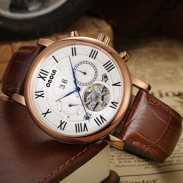 mechanical watch man brand automatic wrist date clock waterproof leather business mens watches relogio masculino wristwatches, Slivery;brown
mechanical watch man brand automatic wrist date clock waterproof leather business mens watches relogio masculino wristwatches, Slivery;brown