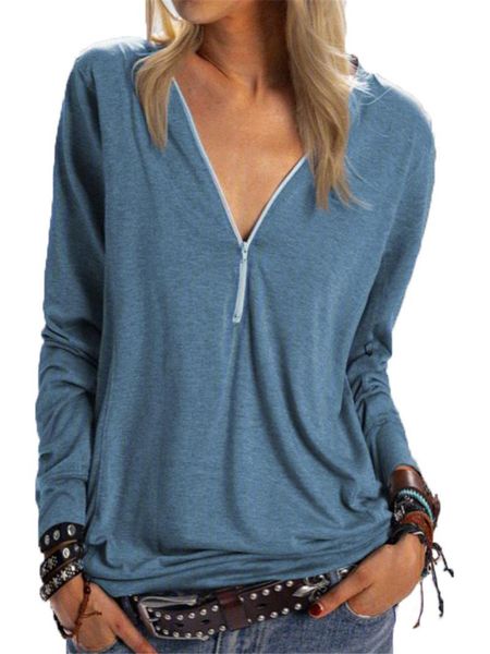 women's t-shirt 5xl large size casual deep v-neck solid women t shirts 2021 autumn fashion zipper long sleeve loose tees plus clothing, White
women's t-shirt 5xl large size casual deep v-neck solid women t shirts 2021 autumn fashion zipper long sleeve loose tees plus clothing, White