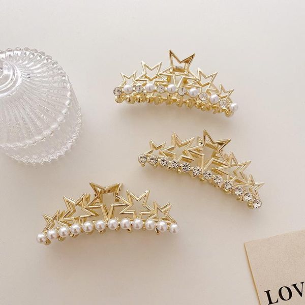 hair clips & barrettes 2021 korea women hairpins accessories pearl rhinestone pentagram fashion crab claw for girls gift, Golden;silver
hair clips & barrettes 2021 korea women hairpins accessories pearl rhinestone pentagram fashion crab claw for girls gift, Golden;silver