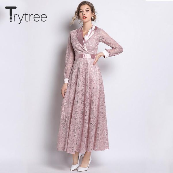 casual dresses trytree autumn elegant pink dress notched lace floral polyester women ankle-length high street a-line, Black;gray
casual dresses trytree autumn elegant pink dress notched lace floral polyester women ankle-length high street a-line, Black;gray