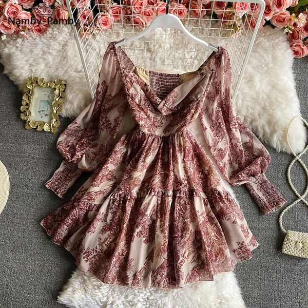 casual dresses 2021 spring french style v-neck color vestidos female lantern sleeve printing waist thin a-line mini dress c656, Black;gray
casual dresses 2021 spring french style v-neck color vestidos female lantern sleeve printing waist thin a-line mini dress c656, Black;gray