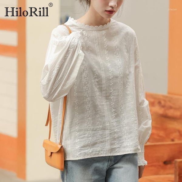 hilorill elegant lace patchwork white blouse petal long sleeve retro shirt lady floral embroidery hollow out camisas women's blouses &
hilorill elegant lace patchwork white blouse petal long sleeve retro shirt lady floral embroidery hollow out camisas women's blouses &