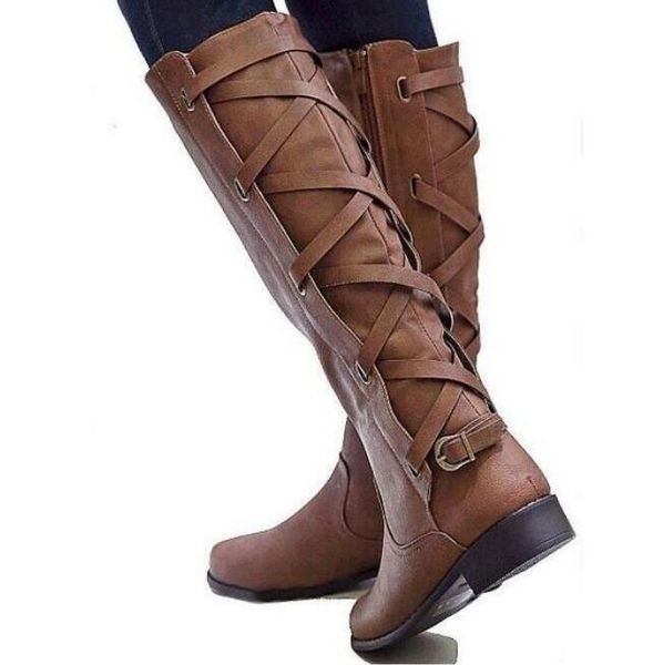 boots sapato feminino riding women shoe low heels round toe girls knee high booties cross tied belts zapatos mujer, Black
boots sapato feminino riding women shoe low heels round toe girls knee high booties cross tied belts zapatos mujer, Black