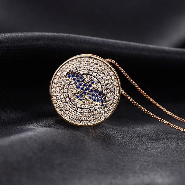 chains full micro cubic zirconia round pendant necklace blue eagle fashion necklaces for women golden color copper party jewelry 2021, Silver
chains full micro cubic zirconia round pendant necklace blue eagle fashion necklaces for women golden color copper party jewelry 2021, Silver