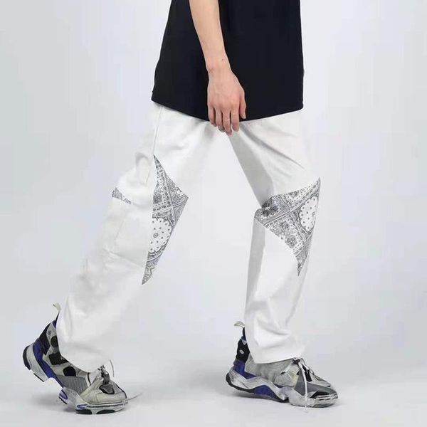 men's pants hip hop cashew print color match straight casual mens trousers high street spliced baggy retro oversize couple track, Black
men's pants hip hop cashew print color match straight casual mens trousers high street spliced baggy retro oversize couple track, Black