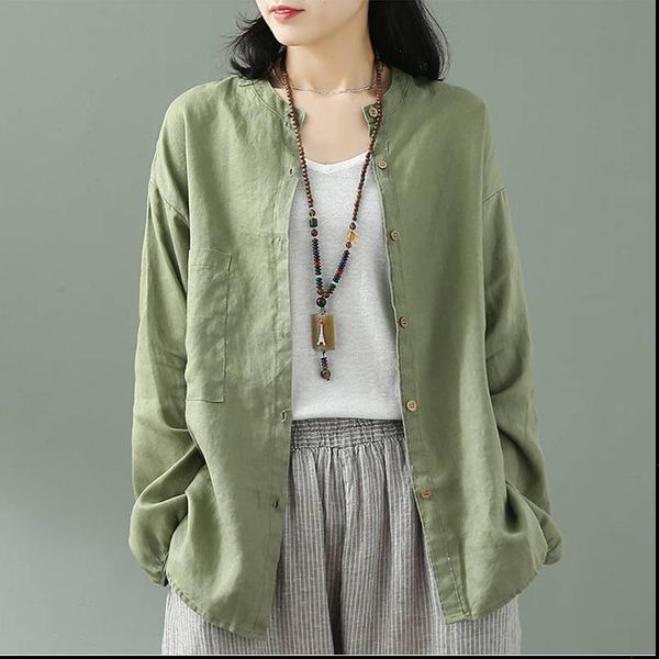 spring autumn arts style womens shirts long sleeve solid cotton linen loose casual o neck blouse vintage ladies d435, White
spring autumn arts style womens shirts long sleeve solid cotton linen loose casual o neck blouse vintage ladies d435, White