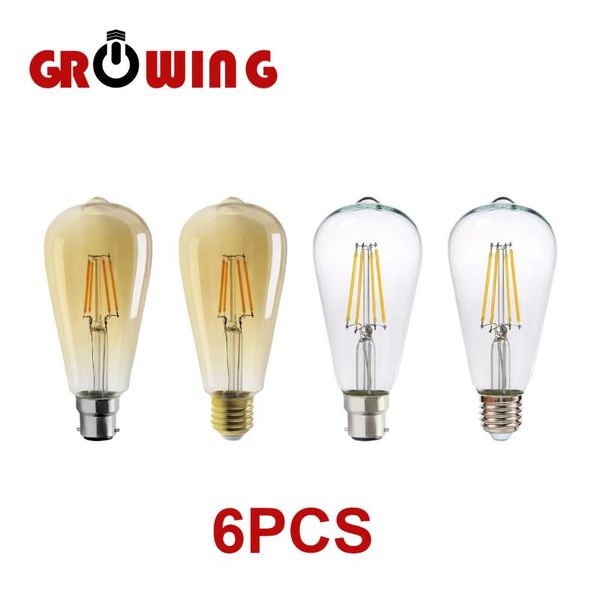 other lighting bulbs & tubes st64 filament bulb 6w 8w e27 retro edison 220-240v vintage lamp 6pcs/lot 2700k 4000k glass
other lighting bulbs & tubes st64 filament bulb 6w 8w e27 retro edison 220-240v vintage lamp 6pcs/lot 2700k 4000k glass
