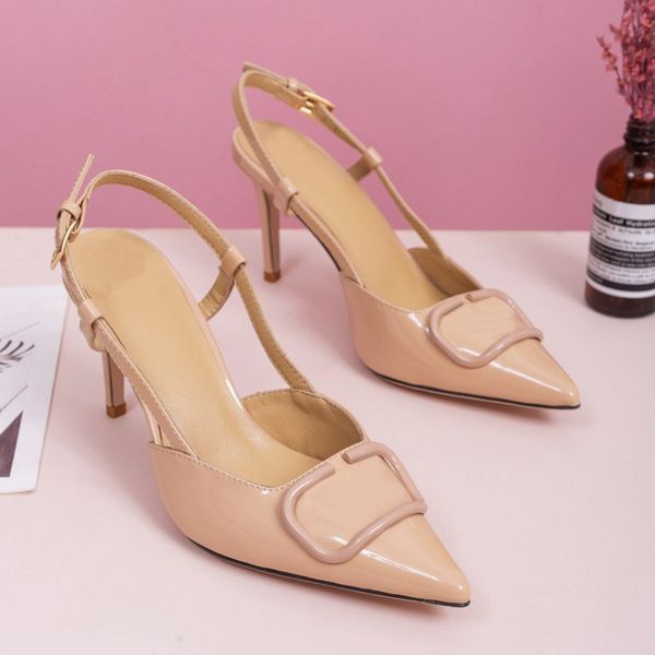 2022 women shoes high heels sandals nude color pointed sandal fashion banquet stylist shoe ladies dress shoess studded leather shoe's w, Black
2022 women shoes high heels sandals nude color pointed sandal fashion banquet stylist shoe ladies dress shoess studded leather shoe's w, Black