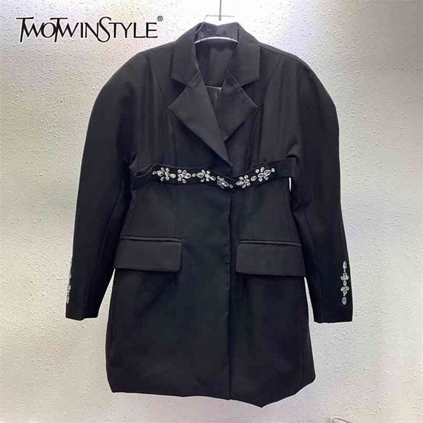 temperament patchwork diamond blazer for women notched long sleeve casual black blazers female fashion 210524, White;black
temperament patchwork diamond blazer for women notched long sleeve casual black blazers female fashion 210524, White;black