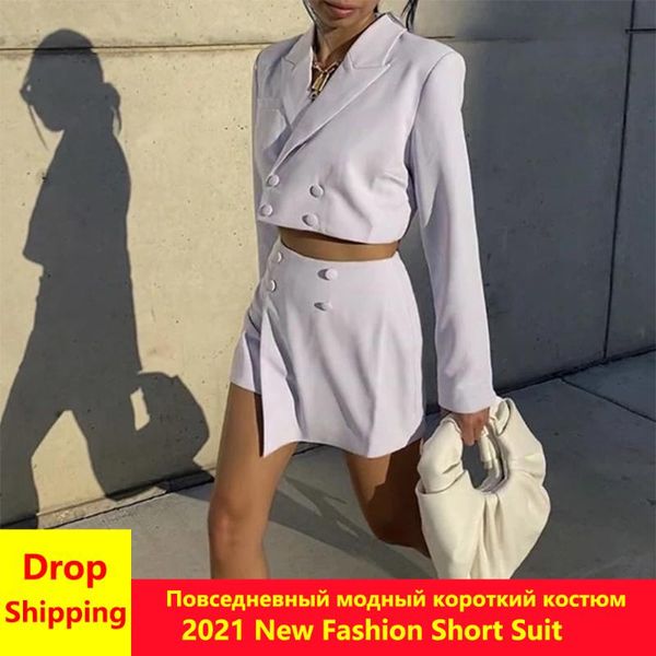 women's tracksuits 2021 double-breasted button short women blazer high waist irregular shorts pants long sleeve suits 2 pieces set, Gray
women's tracksuits 2021 double-breasted button short women blazer high waist irregular shorts pants long sleeve suits 2 pieces set, Gray