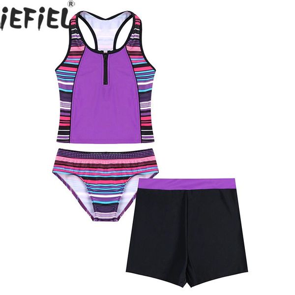 3pcs/set stripe print girls swimwear tankini set sleeveless kids swimsuit with bottoms summer beachwear bathing suit bikini one-pieces, Black
3pcs/set stripe print girls swimwear tankini set sleeveless kids swimsuit with bottoms summer beachwear bathing suit bikini one-pieces, Black