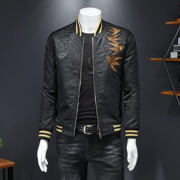 men's jackets collar stand men jacket animal embroidery slim rib sleeve short coat spring autumn embossing casual outerwear streetwear, Black;brown
men's jackets collar stand men jacket animal embroidery slim rib sleeve short coat spring autumn embossing casual outerwear streetwear, Black;brown