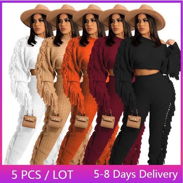 women's two piece pants wholesale winter clothes women knitted set streetwear crop pant suits tassel sweater 2 sets womens outfits, White
women's two piece pants wholesale winter clothes women knitted set streetwear crop pant suits tassel sweater 2 sets womens outfits, White