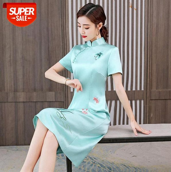 high-end acetate satin light cheongsam spring daily retro improved version mid-length dress girl #n285, Black
high-end acetate satin light cheongsam spring daily retro improved version mid-length dress girl #n285, Black