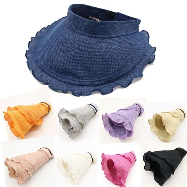 wide brim hats fashion ruffle collapsible anti-uv sun protection beach hat korean version shading summer women's empty cap, Blue;gray
wide brim hats fashion ruffle collapsible anti-uv sun protection beach hat korean version shading summer women's empty cap, Blue;gray