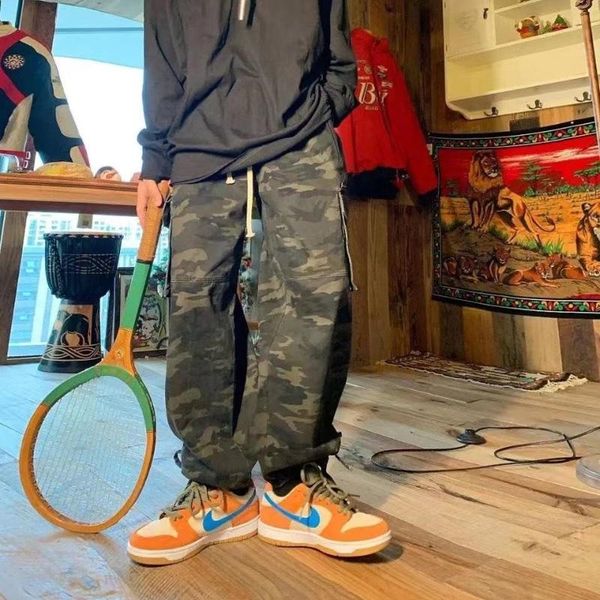 men's pants camouflage overalls trendy straight streetwear hip hop trousers loose casual green color joggers sweatpants, Black
men's pants camouflage overalls trendy straight streetwear hip hop trousers loose casual green color joggers sweatpants, Black