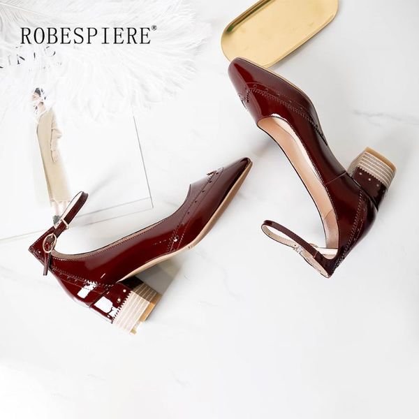 dress shoes robespier mary jane pumps genuine leather colorful high heels women's fashion fretwork buckle a4, Black
dress shoes robespier mary jane pumps genuine leather colorful high heels women's fashion fretwork buckle a4, Black