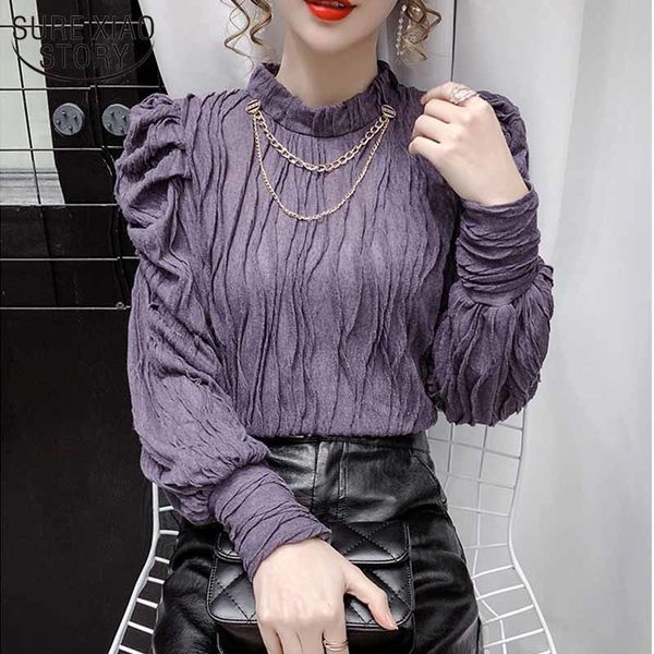 elegant pleated stand collar autumn french blouse women three-dimensional slim all-match solid puff sleeve pullover 12062 210415, White
elegant pleated stand collar autumn french blouse women three-dimensional slim all-match solid puff sleeve pullover 12062 210415, White