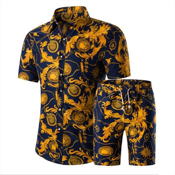 office casual 2 piece outfit men tracksuits summer vacation beach floral print short sleeve down shirt blouse drawstring shorts, Gray
office casual 2 piece outfit men tracksuits summer vacation beach floral print short sleeve down shirt blouse drawstring shorts, Gray