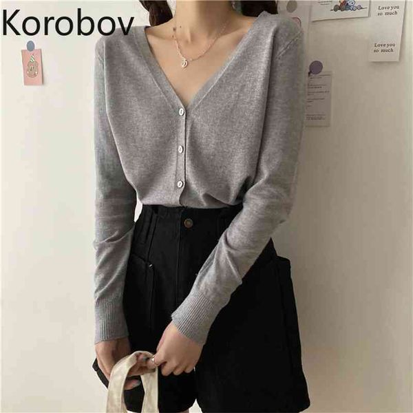 korobov new arrival knitted solid v neck cardigans korean long sleeve basic autumn sweaters single breasted sueter mujer 210430, White
korobov new arrival knitted solid v neck cardigans korean long sleeve basic autumn sweaters single breasted sueter mujer 210430, White
