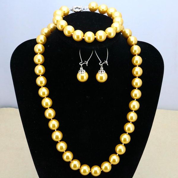 earrings & necklace golden yellow glass pearl 12mm set 18"bracelet 7.5" earring women jewelry making gift, Silver
earrings & necklace golden yellow glass pearl 12mm set 18"bracelet 7.5" earring women jewelry making gift, Silver
