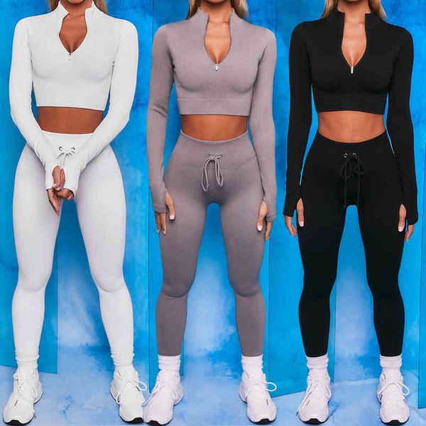 2pcs seamless yoga set zipper long sleeve drawstring high waist leggings workout cloth athletec 2 piece sportwear women
2pcs seamless yoga set zipper long sleeve drawstring high waist leggings workout cloth athletec 2 piece sportwear women