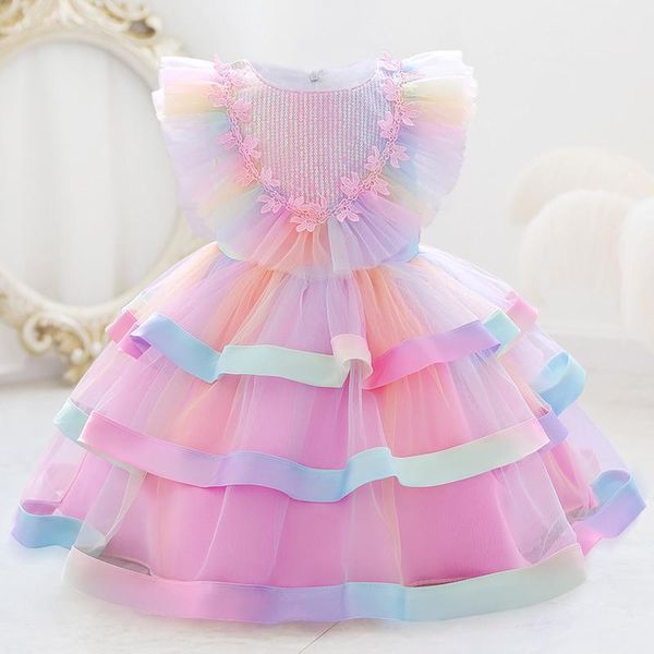 girl's dresses 2021 flower ceremony baptism 2 1 year birthday dress for baby girl clothing princess colorful party child clothes, Red;yellow
girl's dresses 2021 flower ceremony baptism 2 1 year birthday dress for baby girl clothing princess colorful party child clothes, Red;yellow