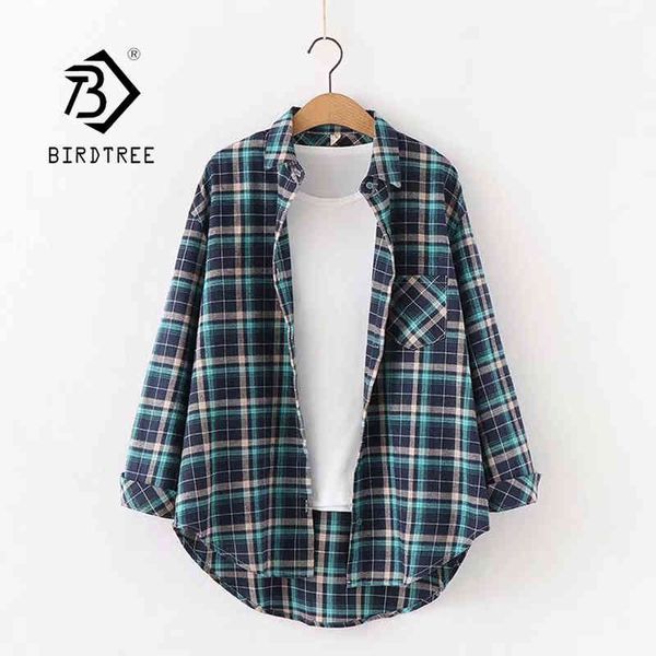 10 colors autumn new women vintage oversized plaid shirt cotton batwing sleeve loose blouse casual feminina blusa t06313f 210430, White
10 colors autumn new women vintage oversized plaid shirt cotton batwing sleeve loose blouse casual feminina blusa t06313f 210430, White