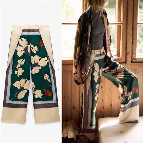 za print high waist women capris trousers summer loose wide leg feminine vintage front button casual, Black;white
za print high waist women capris trousers summer loose wide leg feminine vintage front button casual, Black;white