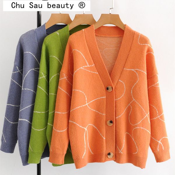 beauty women sweater autumn winter korean version loose plus size v-neck woman cardigan thick knitted coat 210514, White
beauty women sweater autumn winter korean version loose plus size v-neck woman cardigan thick knitted coat 210514, White