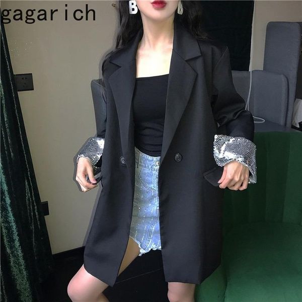 women's suits & blazers gagarich korean turn down collar long sleeve blazer women sequined patchwork buling casaco feminino spring work, White;black
women's suits & blazers gagarich korean turn down collar long sleeve blazer women sequined patchwork buling casaco feminino spring work, White;black