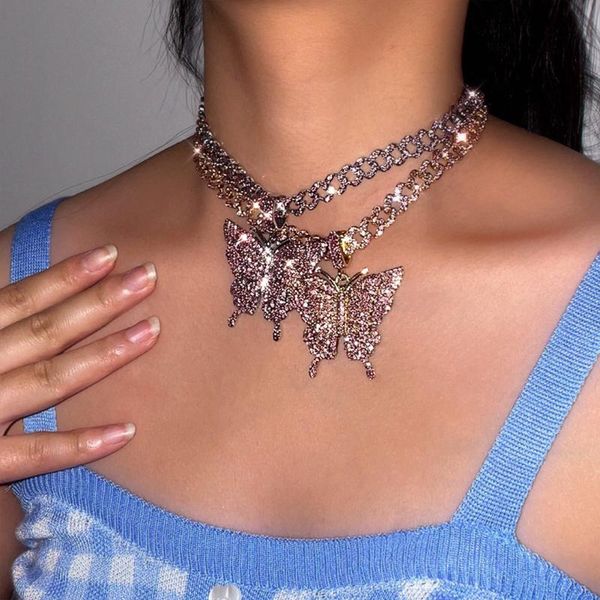chains iced out bling red rhinestones paved butterfly chunky metal cuban chain for women crystal big pendant link choker necklace, Silver
chains iced out bling red rhinestones paved butterfly chunky metal cuban chain for women crystal big pendant link choker necklace, Silver