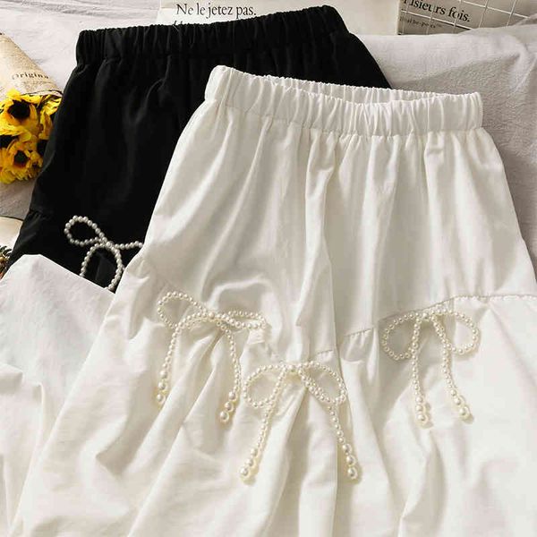 summer temperament all-match beaded bow midi long skirt women's high-waisted elegant thin large casual s 210420, Black
summer temperament all-match beaded bow midi long skirt women's high-waisted elegant thin large casual s 210420, Black
