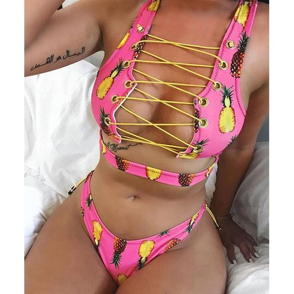 string bandeau bikini push up summer 2021 pineapple women bathing suits girls split swimsuit bandage thong women's swimwear, White;black
string bandeau bikini push up summer 2021 pineapple women bathing suits girls split swimsuit bandage thong women's swimwear, White;black