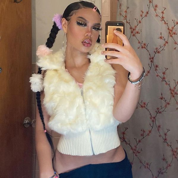 y2k faux fur furry cropped winter jacket women vest sleeveless zipper 2000s aesthetic cute coat fleece outwear, Black;brown
y2k faux fur furry cropped winter jacket women vest sleeveless zipper 2000s aesthetic cute coat fleece outwear, Black;brown